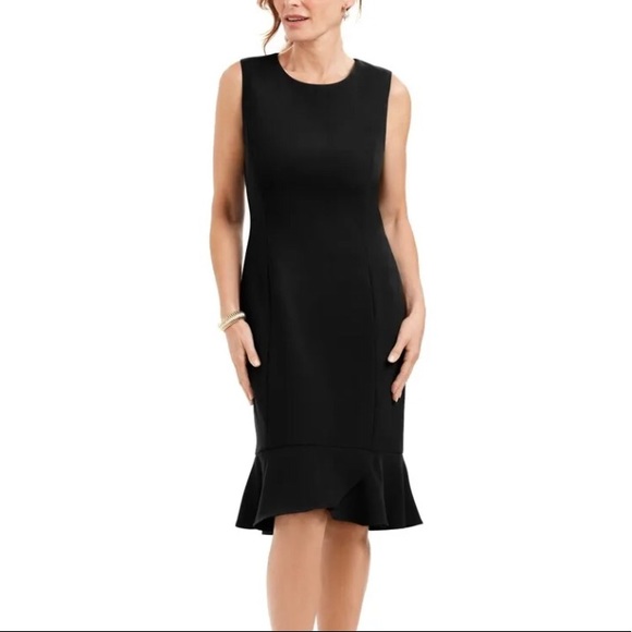 Kasper Dresses & Skirts - Kasper Women's Scalloped-Flounce Sheath Dress Black Size 6